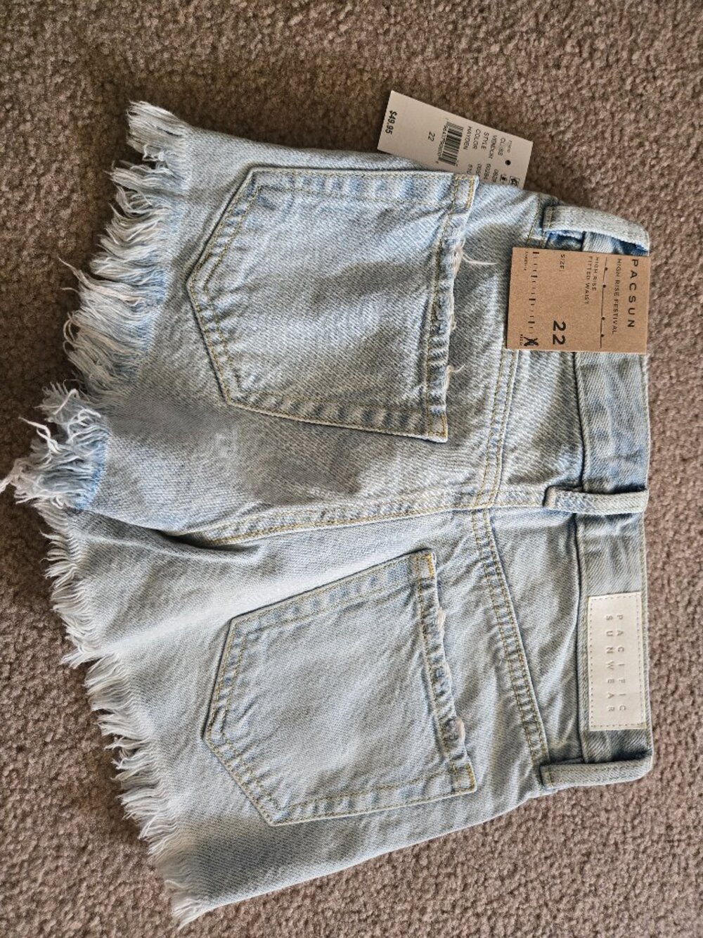 Junior's PacSun High Rise Festival Denim Shorts Size 22